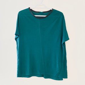 2/$30 Green Blue Asymmetrical Zipper Tee T-shirt M